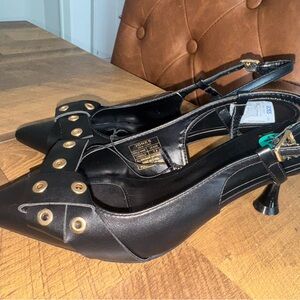 Jones New York Black Heels with Gold Accents